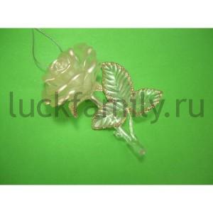 ПОДВЕСКА РОЗА 13,3СМ, ЦВЕТ ЗОЛОТОЙ В ПАК. в кор.6*48шт ― Luckfamily.ru