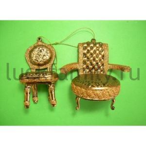 ПОДВЕСКА СТУЛ 10СМ, В АССОРТ., ЦВЕТ ЗОЛОТОЙ В ПАК. в кор.6*48шт ― Luckfamily.ru