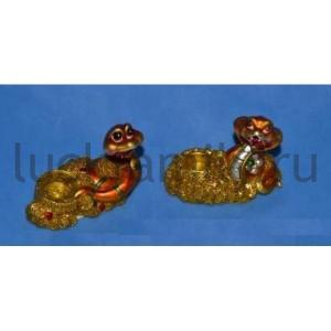 ПОДСВЕЧНИК СИМВОЛ ГОДА ЗМЕЯ ЗОЛОТАЯ 6*3*4СМ, В АССОРТ. УП-8ШТ в кор.36уп ― Luckfamily.ru