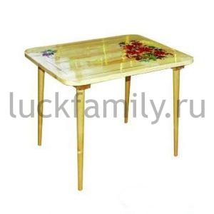 ХОХЛОМА, СТОЛ квадр. "Осень" из массива, (650*650*520h)	 ― Luckfamily.ru