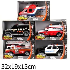 МАШИНА "TOYSTATE" СПЕЦСЛУЖБА НА БАТ. СО СВЕТОМ И ЗВУКОМ, В АССОРТ. 34535 В КОР. в кор.12шт ― Luckfamily.ru