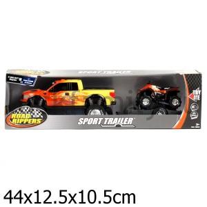 МАШИНА "TOYSTATE" НА БАТ. СО СВЕТОМ И ЗВУКОМ, С КВАДРОЦИКЛОМ НА ПРИЦЕПЕ 33524 В КОР. в кор.12шт ― Luckfamily.ru