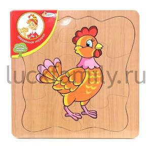 РАМКА-ВКЛАДЫШ "ИГРАЕМ ВМЕСТЕ" МНОГОСЛОЙНАЯ КУРИЦА 21*21СМ В РУСС.УП. в кор.2*36шт ― Luckfamily.ru