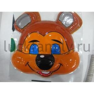 МАСКА КАРНАВАЛЬНАЯ ПВХ МЕДВЕДЬ в кор.2500шт ― Luckfamily.ru