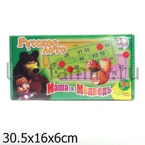ЛОТО ДЕРЕВЯННОЕ. МАША И МЕДВЕДЬ. в уп.10шт ― Luckfamily.ru