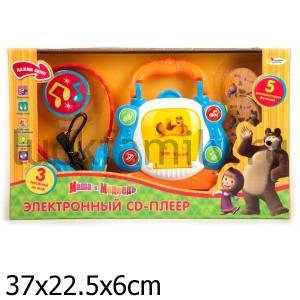 ИГРУШКА ЭЛЕКТРОННЫЙ CD-ПЛЕЕР "ИГРАЕМ ВМЕСТЕ" "МАША И МЕДВЕДЬ" СВЕТ+ЗВУК В РУСС. КОР. в кор.24шт ― Luckfamily.ru