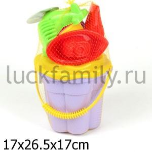 НАБОР №326: ВЕДРО-ЦВЕТОК №3, СИТЕЧКО-ЦВЕТОК №3, ЛОПАТКА №5, ГРАБЕЛЬКИ №5, ФОРМОЧКИ,ЛЕЙКА №3в кор12шт ― Luckfamily.ru