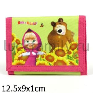 КОШЕЛЕК "МАША И МЕДВЕДЬ" ПОДСОЛНУХИ, САЛАТОВЫЙ в кор.144шт ― Luckfamily.ru
