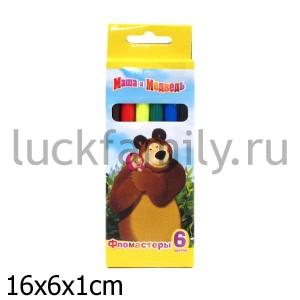 ФЛОМАСТЕРЫ "МАША И МЕДВЕДЬ" 6 ЦВЕТОВ в кор.24наб ― Luckfamily.ru