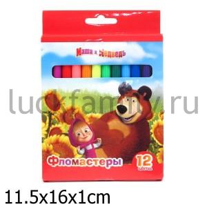 ФЛОМАСТЕРЫ "МАША И МЕДВЕДЬ" 12 ЦВЕТОВ в кор.12наб ― Luckfamily.ru