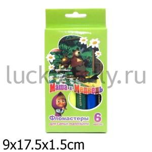 ФЛОМАСТЕРЫ "МАША И МЕДВЕДЬ" ТОЛСТЫЕ 6 ЦВЕТОВ в кор.24наб ― Luckfamily.ru