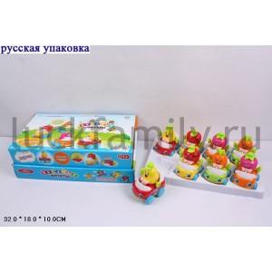 МАШИНА ИНЕРЦ. МУЛЬТЯШНАЯ С ФИГУРКАМИ В АССОРТ. 9157 В РУСС. ДИСПЛЕЕ 32*18*10СМ УП-8ШТ в кор.2*9уп ― Luckfamily.ru