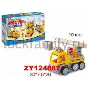КОНСТРУКТОР ПЛАСТ. МАШИНА "СТРОЙКА" С ФИГУРКОЙ, 10ДЕТ. В РУСС. КОР. 30*8*20СМ в кор.2*24шт ― Luckfamily.ru