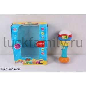 МИКРОФОН НА БАТ. СВЕТ+ЗВУК, РУСС./АНГЛ. 0940 В РУСС. КОР. 20*16*9СМ в кор.2*36шт ― Luckfamily.ru