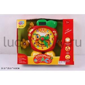 ИГРУШКА РАЗВИВАЮЩ. ЧАСЫ НА БАТ. СВЕТ+ЗВУК, LCD ДИСПЛЕЙ 7158 В РУСС. КОР. 26*25*8СМ в кор.2*18шт ― Luckfamily.ru