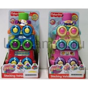 "МАТТЕЛ".  FISHER PRICE КУБИКИ-БЛОКИ "МАШИНКИ" в кор.4шт ― Luckfamily.ru