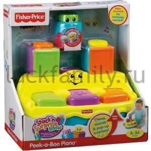 "МАТТЕЛ". FISHER PRICE КУБИКИ-БЛОКИ С СЮРПРИЗОМ, ПИАНИНО в кор.2шт ― Luckfamily.ru