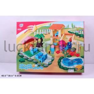 КОНСТРУКТОР ПЛАСТ. ДОМ С ФИГУРКАМИ, 68ДЕТ. 2121 В РУСС. КОР. 48*36*8СМ в кор.2*6шт ― Luckfamily.ru