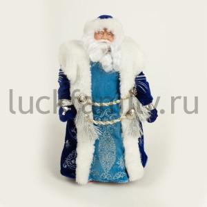 ДЕД МОРОЗ В ДЛИННОЙ СИНЕЙ ШУБЕ 25СМ В РУСС. КОР. в кор.60шт ― Luckfamily.ru