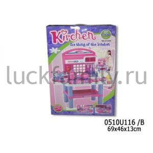 ИГРОВОЙ НАБОР КУХНЯ НА БАТ. СВЕТ+ЗВУК, СО СТОЙКОЙ, ПЛИТОЙ И АКСЕСС. В КОР. 69*46*13СМ в кор.5шт ― Luckfamily.ru