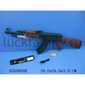 АВТОМАТ ПНЕВМ. СО ШТЫК-НОЖОМ, РЕМНЕМ И ПУЛЬКАМИ В ПАК. 20*54*3СМ в кор.2*36шт ― Luckfamily.ru