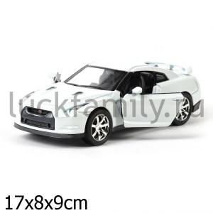 МАШИНА "ТЕХНОПАРК" МЕТАЛЛ. ИНЕРЦ. NISSAN 2008 GT-R 1:32 СВЕТ+ЗВУК В РУСС. КОР. в кор.3*12шт ― Luckfamily.ru