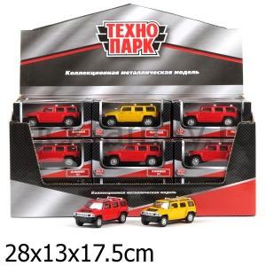 МАШИНА "ТЕХНОПАРК" МЕТАЛЛ. HUMMER H3 ЦВЕТ В АССОРТ. В РУСС. КОР. В ДИСПЛЕЕ 7,5СМ УП-36ШТ в кор.2*4уп ― Luckfamily.ru