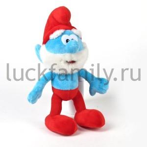 МЯГКАЯ ИГРУШКА "МУЛЬТИ-ПУЛЬТИ" ПАПА СМУРФ ("СМУРФЫ") МУЗ. РУСС. ЧИП В ПАК. 26СМ в кор.24шт ― Luckfamily.ru