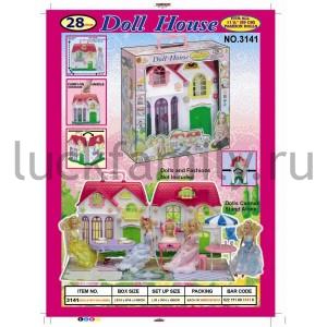 ДОМ Д/КУКОЛ С АКСЕСС. 28ДЕТ. В КОР. 34*14*35СМ в кор.2*3шт ― Luckfamily.ru