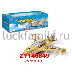 САМОЛЕТ НА БАТ. СО СВЕТОМ И ЗВУКОМ В РУСС. КОР. 26*8*10СМ в кор.2*48шт ― Luckfamily.ru