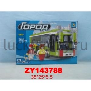 КОНСТРУКТОР ПЛАСТ. АВТОБУС С ФИГУРКАМИ, 274ДЕТ. В РУСС. КОР. 35*25*6СМ в кор.2*12шт ― Luckfamily.ru