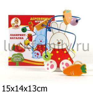 ДЕР. ИГРУШКА "ИГРАЕМ ВМЕСТЕ-БУРАТИНО" ЛАБИРИНТ КАТАЛКА ЗАЯЦ В КОР. в кор.12шт ― Luckfamily.ru