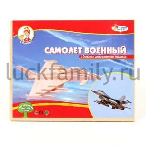 ДЕРЕВЯННЫЙ 3Д ПАЗЛ "ИГРАЕМ ВМЕСТЕ" САМОЛЕТ ВОЕННЫЙ 23*18,5*9СМ (3 ЛИСТА, 28 ДЕТАЛЕЙ) в кор.40шт ― Luckfamily.ru