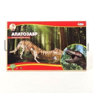 ДЕРЕВЯННЫЙ 3Д ПАЗЛ "ИГРАЕМ ВМЕСТЕ" АПАТОЗАВР 37*23*6СМ (2 ЛИСТА, 41 ДЕТАЛЬ) в кор.30шт ― Luckfamily.ru