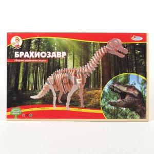 ДЕРЕВЯННЫЙ 3Д ПАЗЛ "ИГРАЕМ ВМЕСТЕ" БРАХИОЗАВР 37*23*6СМ (2 ЛИСТА, 52 ДЕТАЛИ) в кор.30шт ― Luckfamily.ru