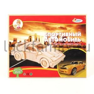 ДЕРЕВЯННЫЙ 3Д ПАЗЛ "ИГРАЕМ ВМЕСТЕ" СПОРТИВНЫЙ АВТОМОБИЛЬ 23*18,5*6СМ (2 ЛИСТА, 43 ДЕТАЛИ) в кор.60шт ― Luckfamily.ru