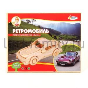 ДЕРЕВЯННЫЙ 3Д ПАЗЛ "ИГРАЕМ ВМЕСТЕ" РЕТРОМОБИЛЬ 23*18,5*6СМ (2 ЛИСТА, 43 ДЕТАЛИ) в кор.60шт ― Luckfamily.ru