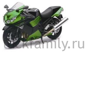 МОТОЦИКЛ МЕТАЛЛ. KAWASAKI ZX-14, 1:12, ЦВЕТ В АССОРТ. В КОР. в кор.2*12шт ― Luckfamily.ru