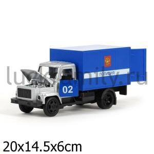 МАШИНА "ТЕХНОПАРК" МЕТАЛЛ. ИНЕРЦ. ГАЗ 3307 ПОЛИЦИЯ, 1:43 В РУСС. КОР. в кор.2*24шт ― Luckfamily.ru