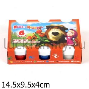 КРАСКИ ДЛЯ РИСОВ. ПАЛЬЧ. "МАША И МЕДВЕДЬ" 6ЦВ. NEW в кор.24наб ― Luckfamily.ru