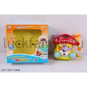ИГРУШКА МУЗ. НА БАТ. СВЕТ+ЗВУК, РУССИФИЦ., С МИКРОФОНОМ 9381 В РУСС. КОР. 22*20*8СМ в кор.2*24шт ― Luckfamily.ru