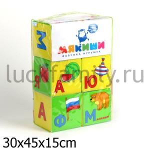 НАБОР ИЗ 6 КУБИКОВ "МЯКИШИ" (УМНАЯ АЗБУКА) в кор.12наб ― Luckfamily.ru