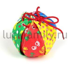 ИГРУШКА МЯЧ С ПОГРЕМУШКОЙ "ШНУРИК" 10СМ в кор.50шт ― Luckfamily.ru