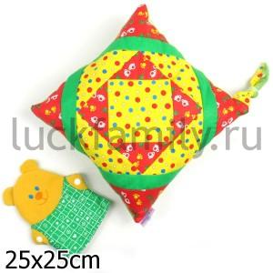 ИГРУШКА "ПОДУШКА СО ЗВЕРУШКОЙ" (МИШКА) в кор.12шт ― Luckfamily.ru