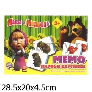 МЕМО, ПАРНЫЕ КАРТИНКИ. МАША И МЕДВЕДЬ. в кор.8шт ― Luckfamily.ru
