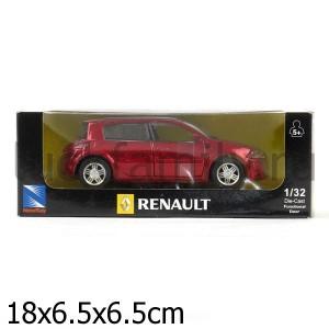МАШИНА МЕТАЛЛ. 1:32 RENAULT MEGANE, PULL BACK, RED, ОТКРЫВ. ДВЕРИ В КОР. в кор.6шт ― Luckfamily.ru