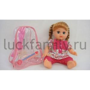 КУКЛА ОЗВУЧ., РУССИФИЦ., ЦВЕТ В АССОРТ. 5287 В РЮКЗАКЕ (РУСС. УП.) в кор.2*12шт ― Luckfamily.ru