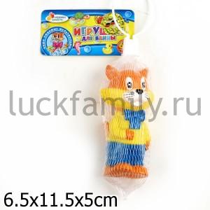 ИГРУШКА ДЛЯ КУПАНИЯ "ИГРАЕМ ВМЕСТЕ" КОТ ЛЕОПОЛЬД РУСС. ДИЗАЙН, В СЕТКЕ (РУСС. УП.) в кор.12*24шт ― Luckfamily.ru
