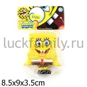 ИГРУШКА ДЛЯ КУПАНИЯ "ИГРАЕМ ВМЕСТЕ" ГУБКА БОБ В СЕТКЕ (РУСС. УП.) в кор.12*24шт ― Luckfamily.ru