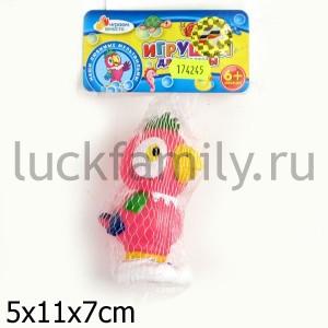 ИГРУШКА ДЛЯ КУПАНИЯ "ИГРАЕМ ВМЕСТЕ" ПОПУГАЙ КЕША РУСС. ДИЗАЙН, В СЕТКЕ (РУСС. УП.) в кор.12*24шт ― Luckfamily.ru